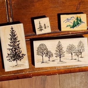18 Nature Scene Rubber Stamps Set